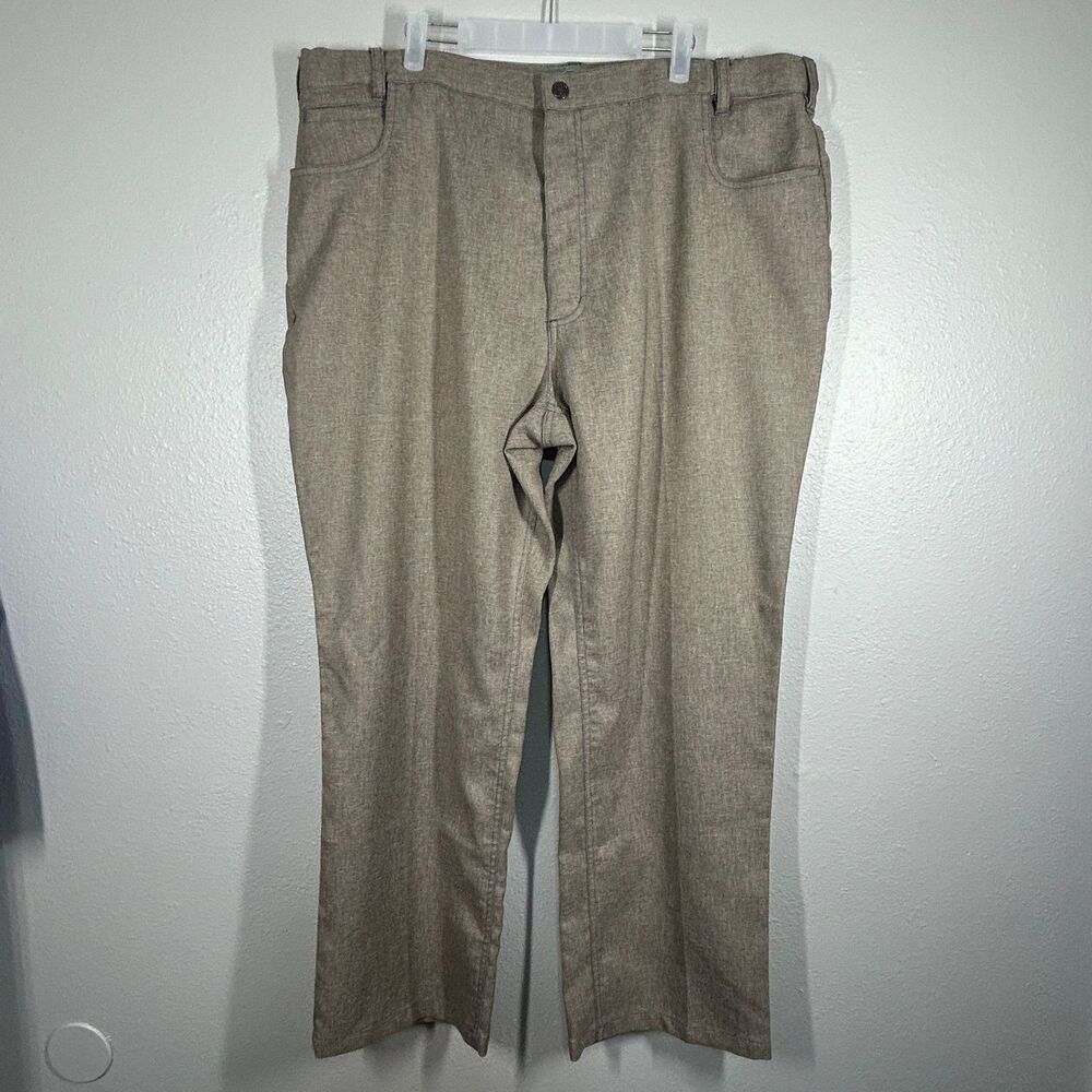 Haband Fit-Forever Pants Mens 42 Polyester Taupe Straight Leg Casual Classic